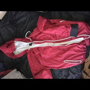Red rain jacket